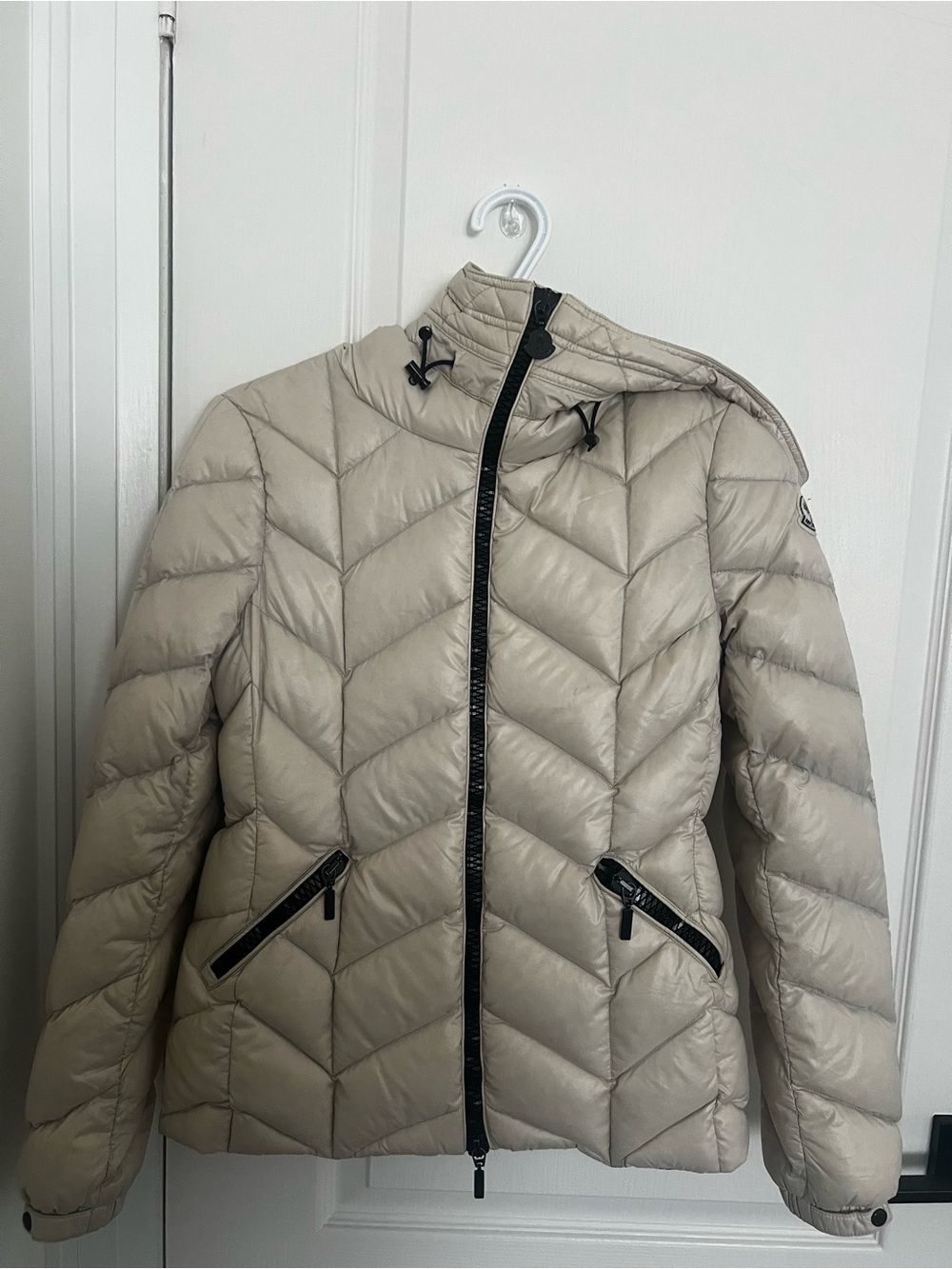 Moncler Light Beige Quilted Down Puffer Jacket